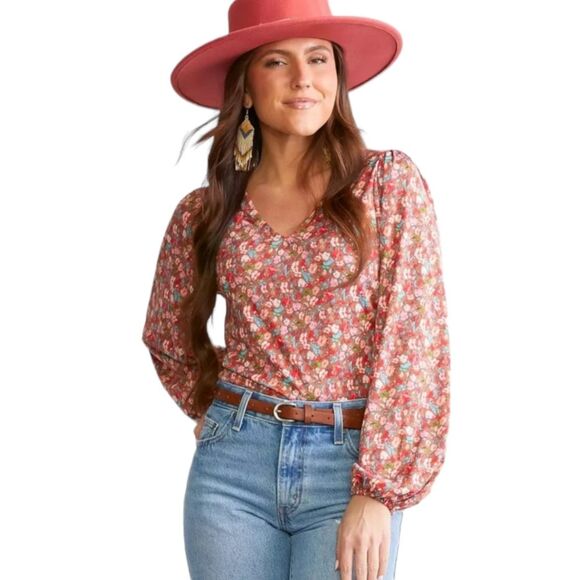 Daytrip‎ Floral Bodysuit  Size L  Pink Snap - Picture 3 of 15